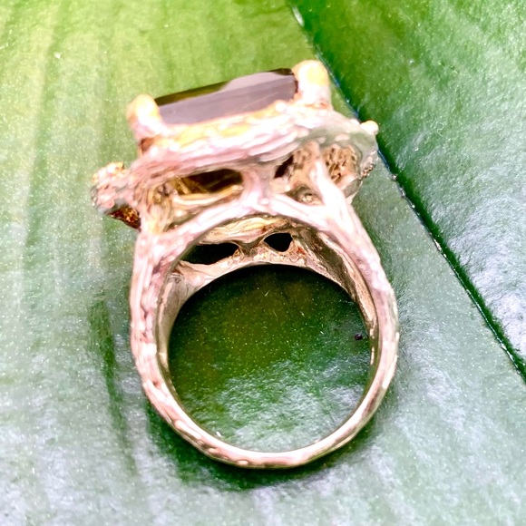 925 STERLING SILVER & LEMON QUARTZ GEMSTONE RING - Picture 9 of 15